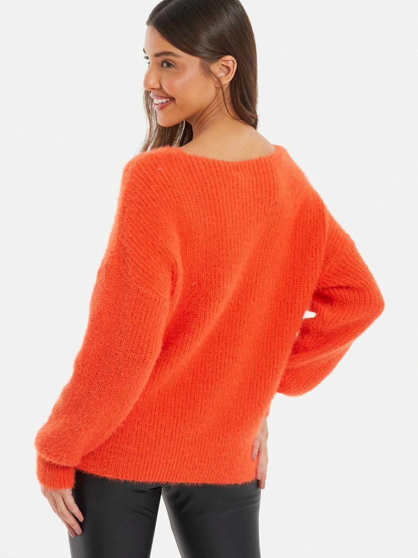 Quiz Orange Knit Fluffy Jumper 4 Quiz Orange Knit Fluffy Jumper - Image 2