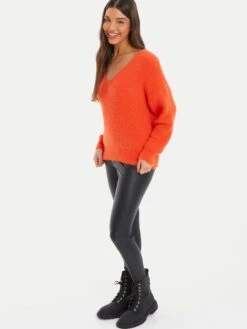 Quiz Orange Knit Fluffy Jumper 10 Quiz Orange Knit Fluffy Jumper -Modish Muse VSJ0Y SQ3 0000000198 ORANGE MDo