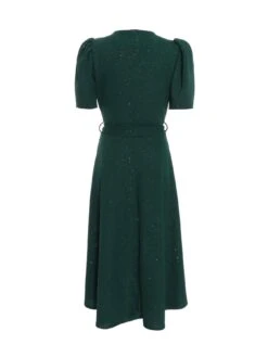 Quiz Bottle Green Glitter Dip Hem Midi Dress 12 Quiz Bottle Green Glitter Dip Hem Midi Dress -Modish Muse VSNFN SQ5 0000000630 DARK GREEN MDd1
