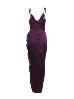 Quiz Purple Satin Ruched Midaxi Dress -Modish Muse VSNGG SQ5 0000000039 PURPLE MDd1