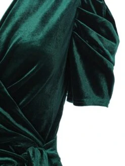 Quiz Green Velvet Wrap Maxi Dress -Modish Muse VSNGP SQ6 0000000630 DARK GREEN MDd2